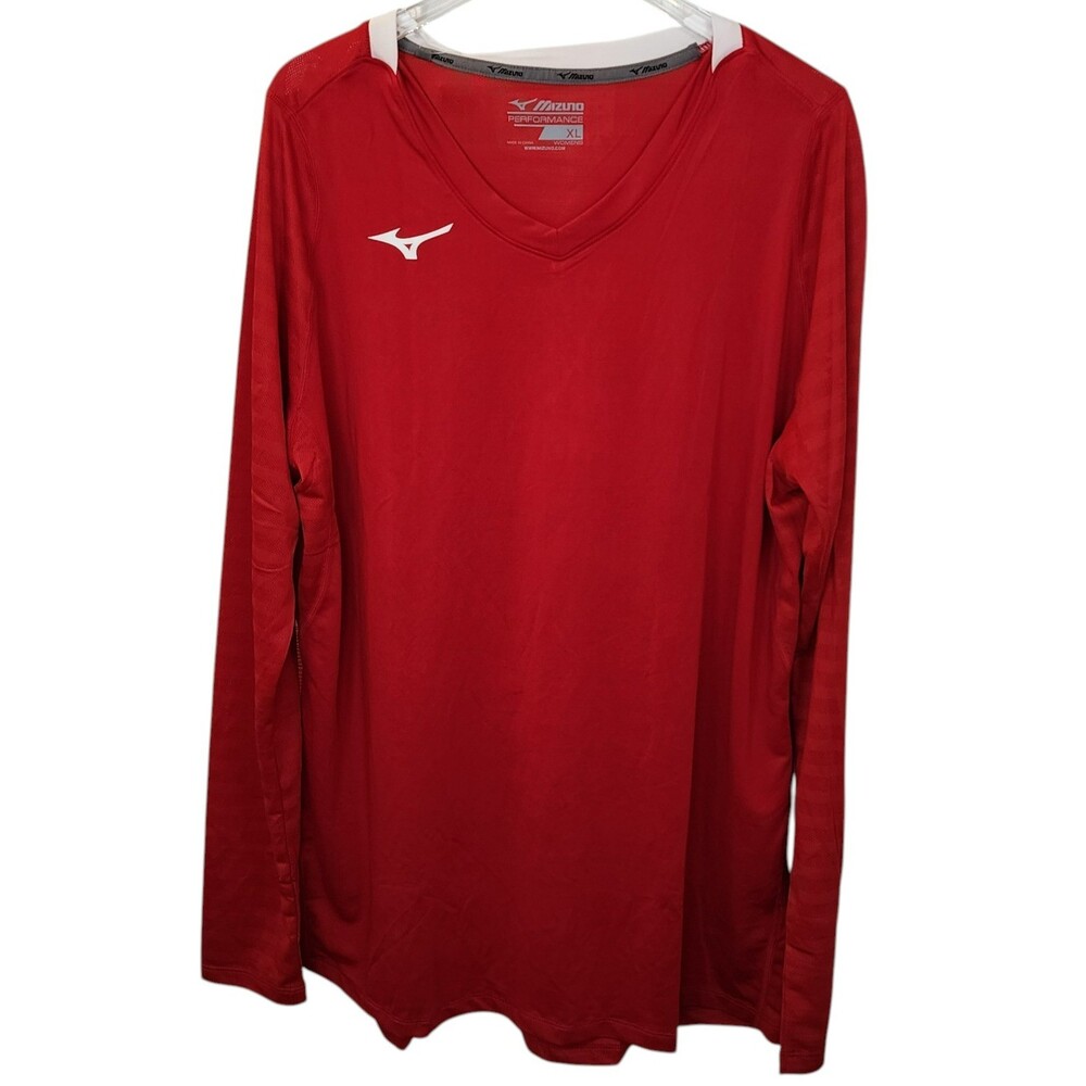 Mizuno United Womens XL Scarlet Red Long Sleeve Volleyball Jersey 440724 NWT
